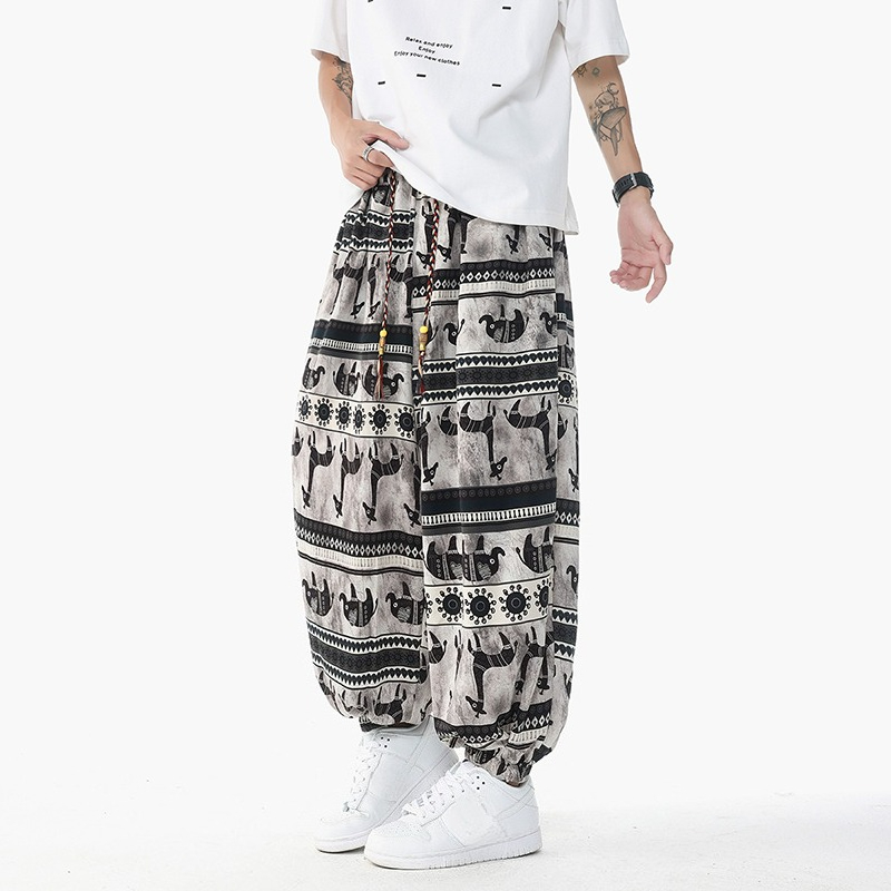 Retro Track Pant - Брюки-фонарики с высокой талией и принтом