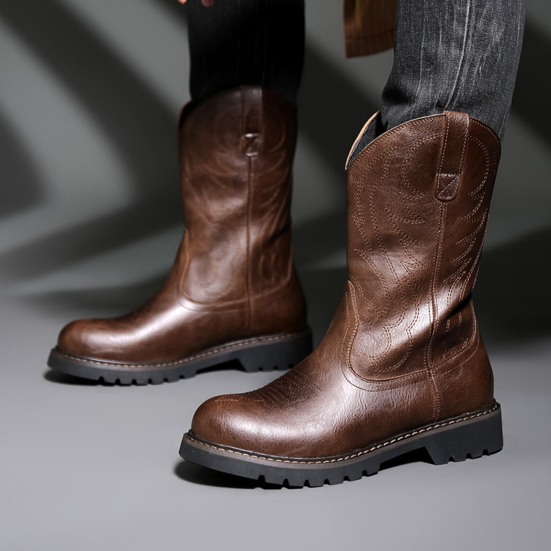 Vintage Fashion For Mens - Модные мужские ковбойские сапоги, новые винтажные