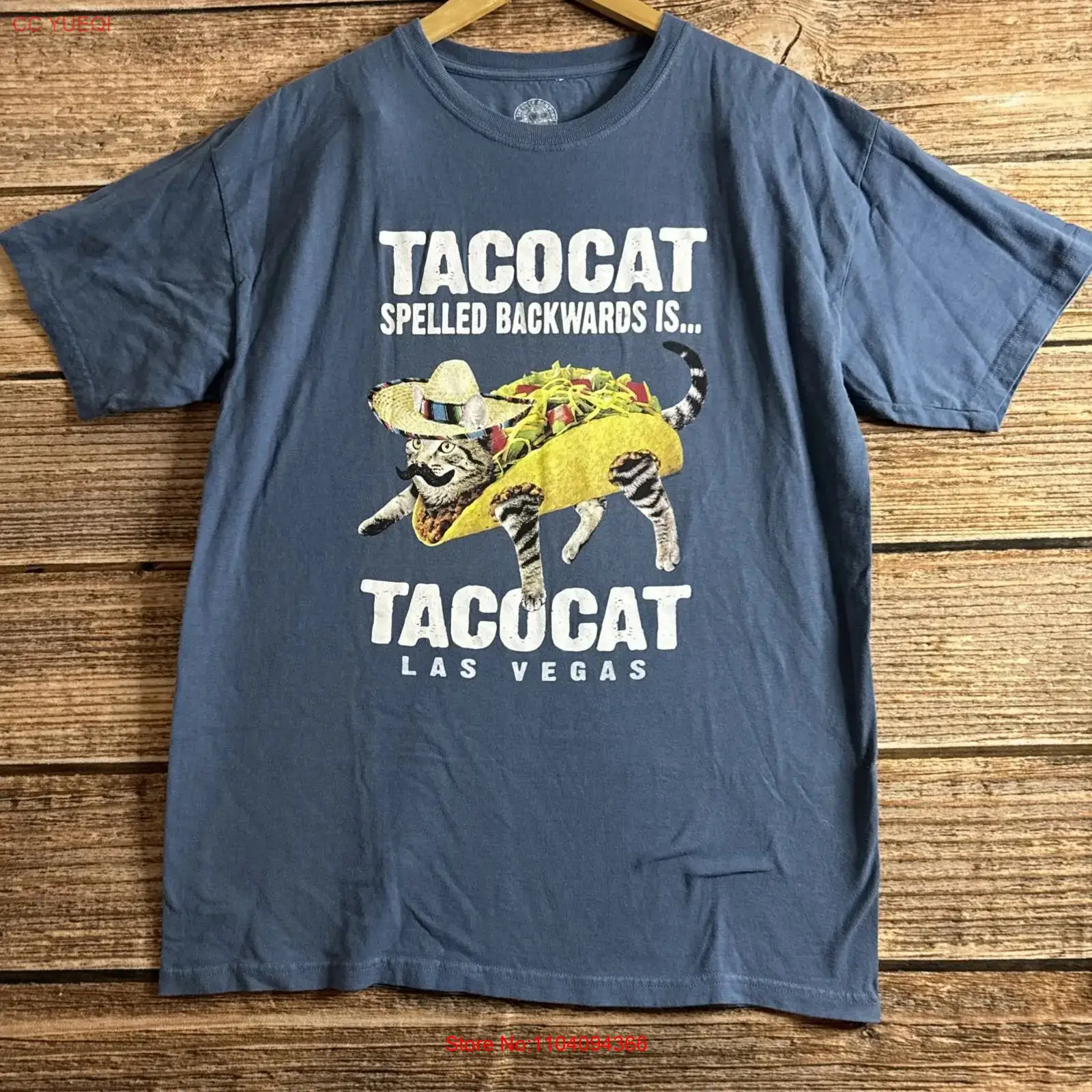Vintage Vegas Fashion - Футболка TacoCat Spelled Backwards с надписью