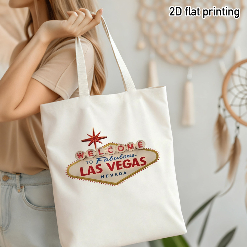 Vintage Vegas Fashion - Винтажная сумка-шоппер с надписью 