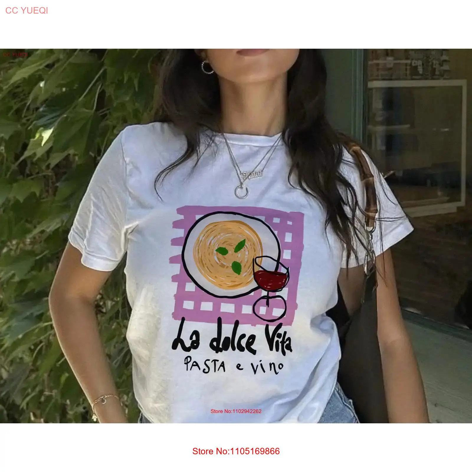 Vintage Fashion La - Футболка La Dolce Vita Pasta, винтажная