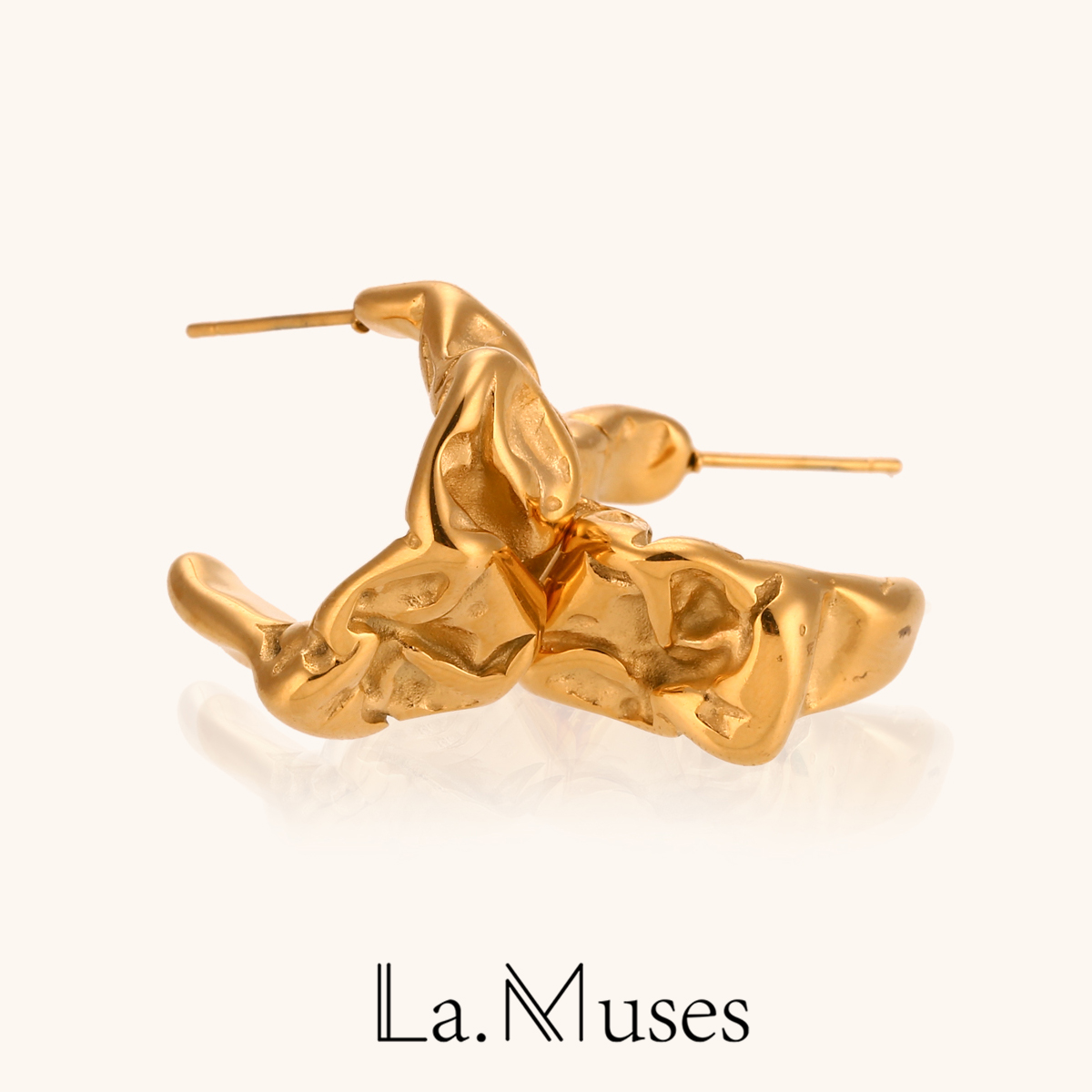 Vintage Fashion La - La.Muses креативные массивные металлические серьги-кольца золотого