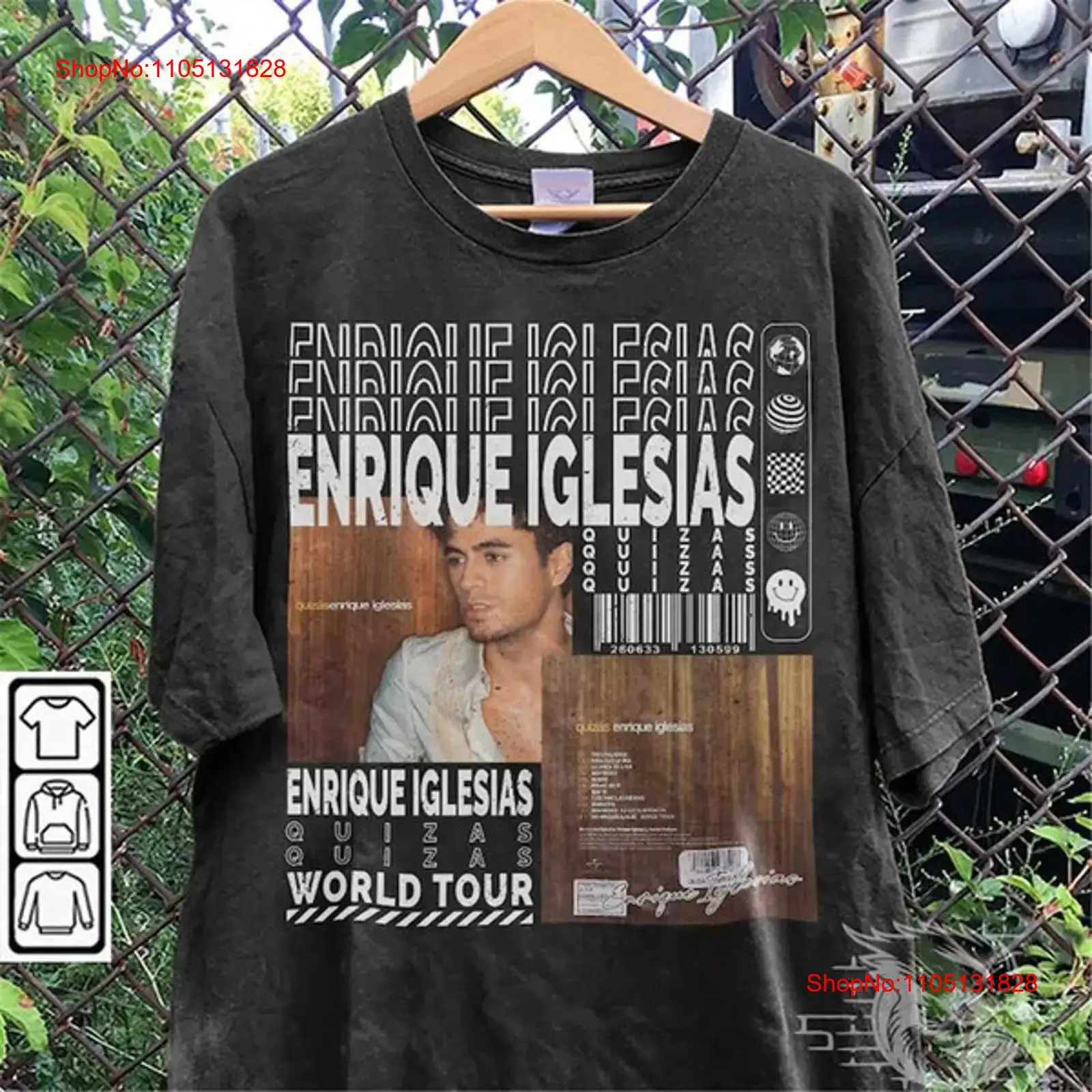 Vintage Fashion Quiz - Футболка Enrique Iglesias Music Y2K 90-х